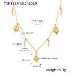 color: TXP168-Gold DIY Multi-charm Necklace