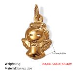 color: PJ267G Double-sided Hollow Gold Pendant