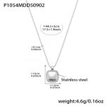 color: P1054-Steel Color Necklace 40+5cm