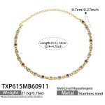 color: TXP615-Blue Zircon Gold Necklace -31.5+12cm