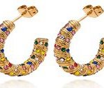 color: Rainbow Rhinestone C Shape Gold MS-238