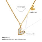 color: XL109G White Shell Gold Necklace