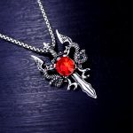 color: Red + Stainless Steel Chain