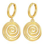 color: 2.5*12 Welded Ring Coil Rotating Gold Ear Cuff