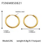 color: F596-Gold Earrings -XXL-20mm