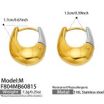 color: F804-U Shape Polished Two-tone Gold Earrings -M