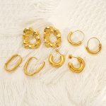 Retro Affordable Luxury High Class Elegant Simple Bracelet Irregular Stainless Steel Earrings for Women