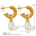 color: EH206 Acrylic Bead Gold Earrings