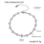 color: TXE215-Steel Color White Zircon Bracelet