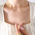 color: P245-Gold Horizontal Heart Necklace -35+5cm
