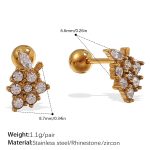 color: EH1166WEG White Zircon Gold Stud Earrings