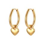color: Drop Hanging Heart Ear Cuff Gold MS-661
