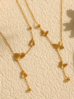 New Exquisite Butterfly Tassel Necklace Female Wild New Chinese Princess on the Run Necklace