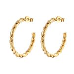 color: 2 Twisted Wire C Shape Gold MS-104