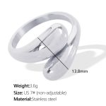 color: JZ81 US Size 7# Non-adjustable Silver Ring