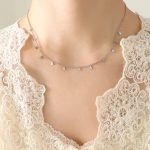 color: P536-Steel Color Triangle Necklace -40+5cm