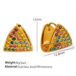 color: EH703 Multicolor Rhinestone Gold Earrings