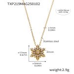 color: TXP219-Gold Snowflake Zircon Necklace