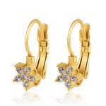 color: Five Stone Flower French Clasp Earrings 2 Gold