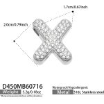 color: D450-Letter X Steel Color Pendant