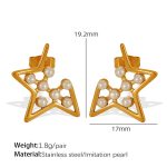 color: EH772 White Bead Gold Left/Right Earrings