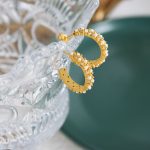 Design Non-Fading Stainless Steel 18K Gold Plating Retro Graceful Earrings Diamond Imitation Pearl Earrings Jewelry