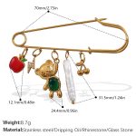 color: BZ05CRG Multi-element Gold Brooch Pin