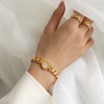 color: E232-Roman Numerals Dial Bracelet Gold