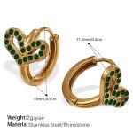 color: EH1148GNG Stone Small Hoop Earrings
