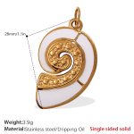 color: PJ297WEG White Enamel Solid Gold Pendant