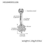 color: H016-Steel Color Post Length 11.4mm Post Thickness 1.55mm