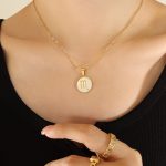 color: P1320-Gold Scorpio Necklace -40+5cm