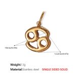 color: PJ431G6 Cancer Gold Solid Pendant