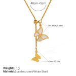 color: XL333WEG White Shell Gold Necklace