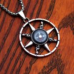 color: Black Compass + Stainless Steel Chain