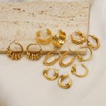 High-Grade Minimalist Stainless Steel Winding Gold Earrings Women's Light Luxury All-Match Earrings