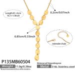 color: P135-Gold Necklace 41+5cm