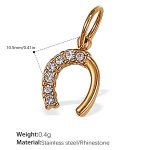 color: PJ474WEG White Rhinestone Gold Pendant