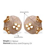 color: EH793LCG Light Coffee Enamel Gold Earrings