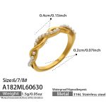color: A182-Imitation Pearl Gold Ring / size: US 6