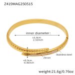 color: Z419-Gold White Zircon Bangle