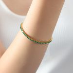 color: E048-Green Zircon Gold Bracelet
