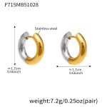 color: F715-Mixed Color Earrings -Inner Diameter 10mm Outer Diameter 17mm