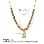 color: XL271 White Rhinestone Gold Necklace