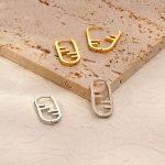Geometric Hand-Polished Stainless Steel Earrings Women's Versatile 18K Earrings