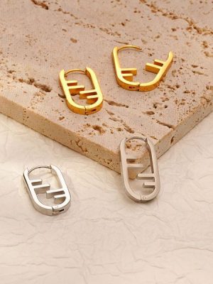 Geometric Hand-Polished Stainless Steel Earrings Women's Versatile 18K Earrings