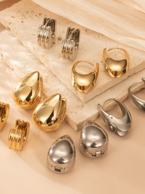 Stainless Steel Ear Clip Simple Easy Buckle Double-Sided Earring Accessories