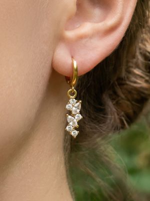 Light Luxury Stainless Steel 5A Zircon Earrings Female Design Earrings Do Not Fade All-Match Earrings Ornament