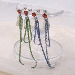 New Light Luxury Personalized Wild Earrings Women's Advanced Zircon Does Not Fade Stainless Steel Eardrop