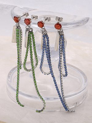 New Light Luxury Personalized Wild Earrings Women's Advanced Zircon Does Not Fade Stainless Steel Eardrop